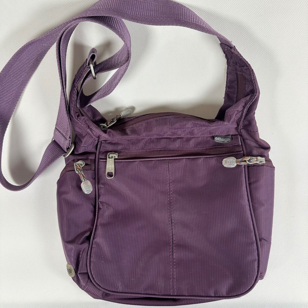 eBags Piazza Crossbody Bag Purple Nylon Travel Messenger Organizer Purse